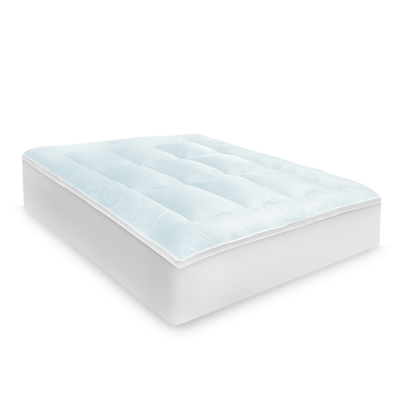 Soft Tex International 75" Reversible Full Size Quilted Gel Infused Memory Foam Hypoallergenic Fiber Filled Mattress Topper